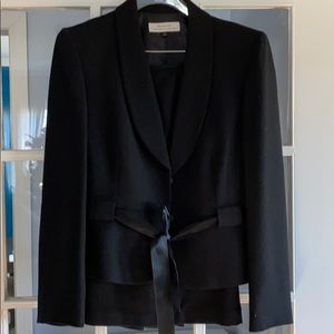 Black Wool Blend Skirt Suit
